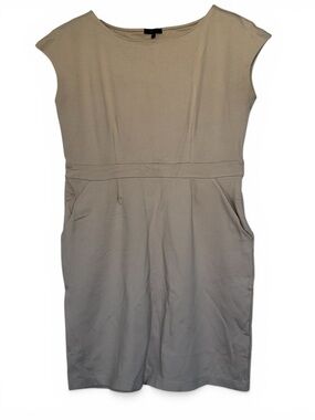 Quince Women's Beige Ultra-Stretch Ponte Cap Sleeve Dress Size XL